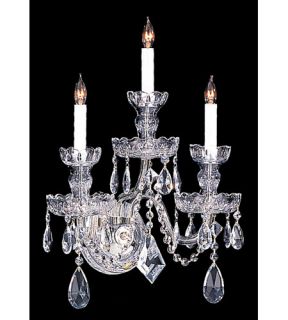 Traditional Crystal 3 Light Wall Sconces in Polished Chrome 1143 CH CL MWP