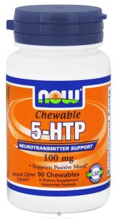 NOW Foods   5 HTP Chewable Natural Citrus Flavor 100 mg.   90 Chewable Tablets