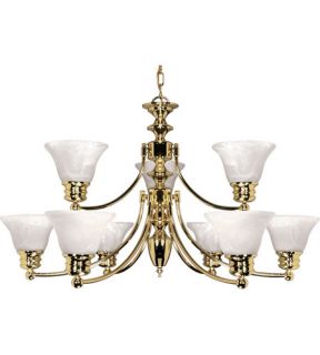 Empire 9 Light Chandeliers in Polished Brass 60/361