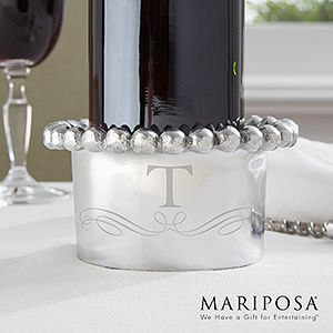 Personalized Wine Bottle Holder   Mariposa   String Of Pearls