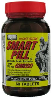Only Natural   Smart Pill Ultimate Brain Formula with Ginkgo 125 mg.   60 Tablets