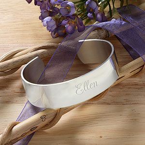 Personalized Silver Cuff Bracelet   Savannah Collection