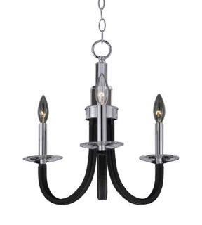Oxford 3 Light Mini Chandeliers in Chrome And Leather 32148