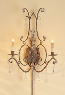 Mayfair 2 Light Wall Sconces in Aged Brass/Silver Leaf 5550