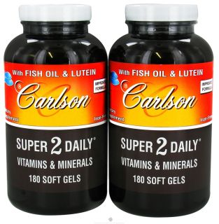 Carlson Labs   Super 2 Daily Vitamins & Minerals With Fish Oil & Lutein Iron Free Twin Pack