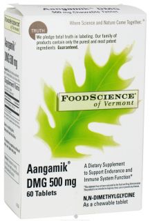 FoodScience of Vermont   Aangamik DMG 500 mg.   60 Chewable Tablets