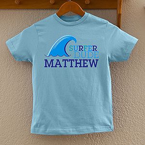 Personalized Boys T Shirt   Surfer Dude