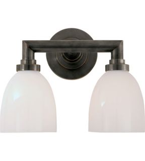 E.F. Chapman Wilton 2 Light Bathroom Vanity Lights in Bronze With Wax SL2842BZ WG