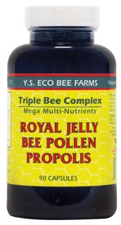 YS Organic Bee Farms   Triple Bee Complex Royal Jelly Bee Pollen Propolis   90 Capsules