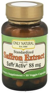 Only Natural   Standardized Saffron Extract with SaffrActiv 88.5 mg.   30 Vegetarian Capsules