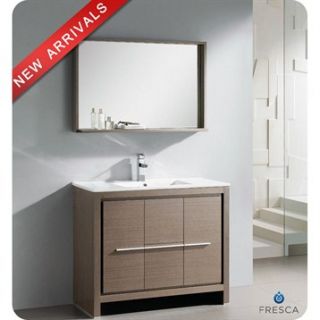 Fresca Allier 40 Gray Oak Modern Bathroom Vanity with Mirror