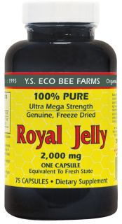 YS Organic Bee Farms   Royal Jelly Caps 2000 mg.   75 Capsules