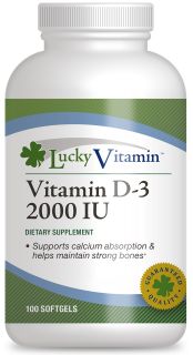 LuckyVitamin   Vitamin D 3 2000 IU   100 Softgels