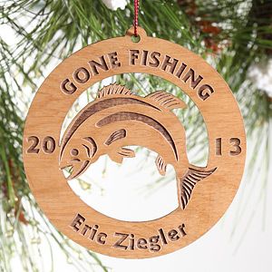 Gone Fishing Personalized Christmas Ornaments