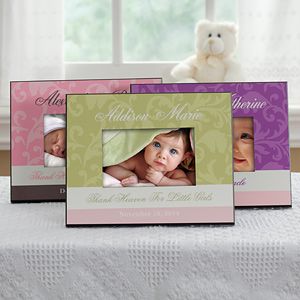 Personalized Baby Picture Frame   Floral Damask