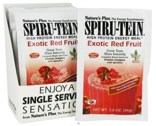 Natures Plus   Spiru Tein High Protein Energy Meal Exotic Red Fruit   1 Packet
