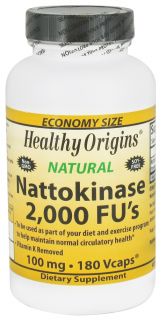 Healthy Origins   Natural Nattokinase 2,000 FUs 100 mg.   180 Vegetarian Capsules
