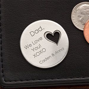 Personalized Pocket Token for Dad   His Loving Heart