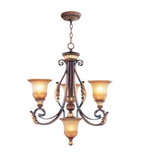 Villa Verona 3 Light Chandeliers in Verona Bronze With Aged Gold Leaf Accents 8574 63