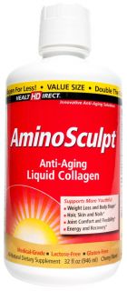 Health Direct   AminoSculpt Supreme Collagen Original Patented Liquid Formula Cherry Flavor   32 oz.