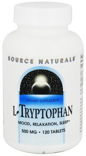 Source Naturals   L Tryptophan Mood Relaxation Sleep 500 mg.   120 Tablets