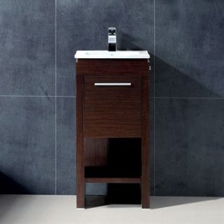 Vigo 16 inch Aristo Single Bathroom Vanity   Wenge
