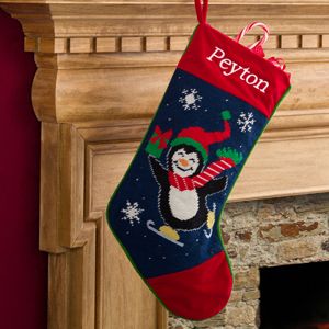 Personalized Christmas Stockings   Penguin