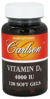 Carlson Labs   Vitamin D3 4000 IU   120 Softgels