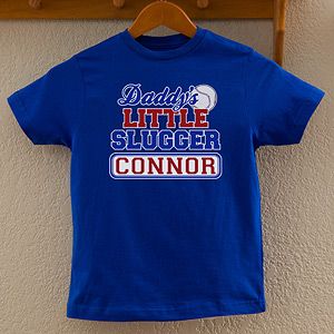 Personalized Kids Baseball T Shirts   Daddys Little Slugger