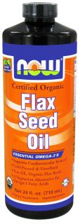 NOW Foods   Flax Seed Oil Organic Non GE   24 oz.