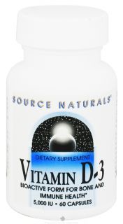 Source Naturals   Vitamin D 3 5000 IU   60 Capsules