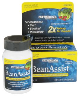 Enzymedica   Bean Assist Gas & Bloating Relief   30 Capsules