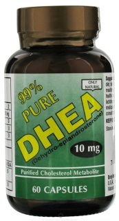 Only Natural   DHEA 99% Pure 10 mg.   60 Capsules