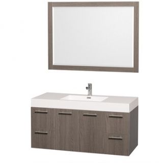 Amare 48 Wall Mounted Bathroom Vanity Set with Integrated Sink by Wyndham Colle