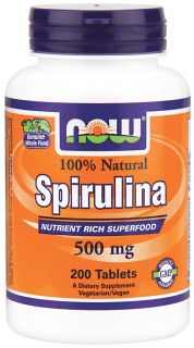 NOW Foods   Spirulina 100% Natural 500 mg.   200 Tablets