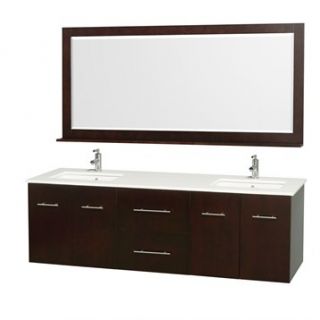 Centra 72 Double Bathroom Vanity Set by Wyndham Collection   Espresso