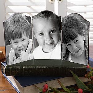 Personalized Triple Photo Table Top Folding Plaque