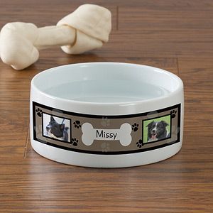 Personalized Photo Dog Bowls   Throw Me A Bone   Small