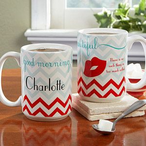 Mothers Day Gifts    Personalized Coffee Mugs   Good Morning, Beautiful   Large