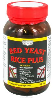Only Natural   Red Yeast Rice Plus 700 mg.   60 Vegetarian Capsules