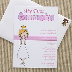 Personalized Communion Invitations   Communion Girl