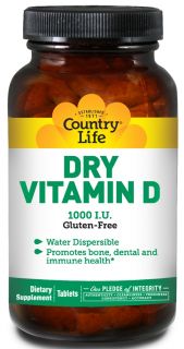 Country Life   Dry Vitamin D 1000 IU   100 Vegetarian Tablets