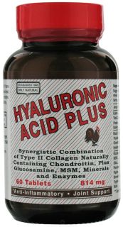 Only Natural   Hyaluronic Acid Plus 814 mg.   60 Tablets