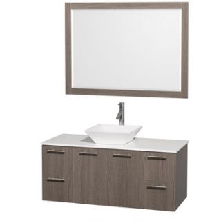 Amare 48 Wall Mounted Bathroom Vanity Set with Vessel Sink by Wyndham Collectio