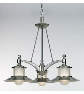 New England 3 Light Chandeliers in Brushed Nickel NA5103BN