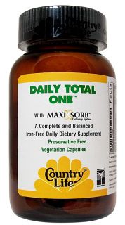Country Life   Daily Total One with Maxi Sorb Delivery System Iron Free   60 Capsules