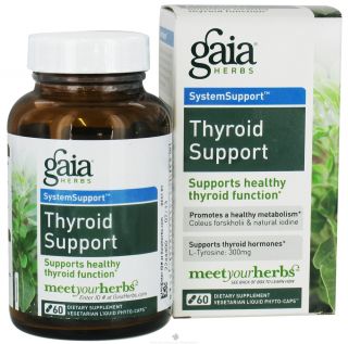 Gaia Herbs   Thyroid Support Liquid Phyto Capsules   60 Vegetarian Capsules