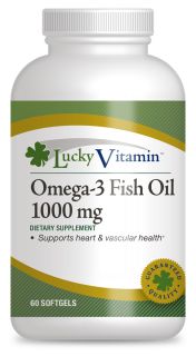 LuckyVitamin   Omega 3 Fish Oil 1000 mg.   60 Softgels