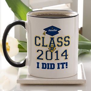 Custom Graduation Ceramic Coffee Mug   Cheers to the Graduate Style
