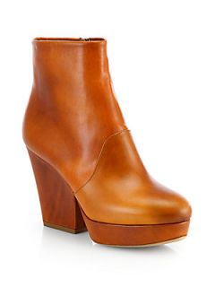 Maison Martin Margiela Leather High Heel Ankle Boots   Brown